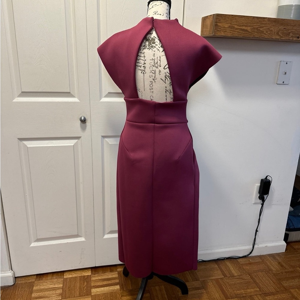 ASOS Sculpted Midi Dress in Plum - Picture 3 of 4